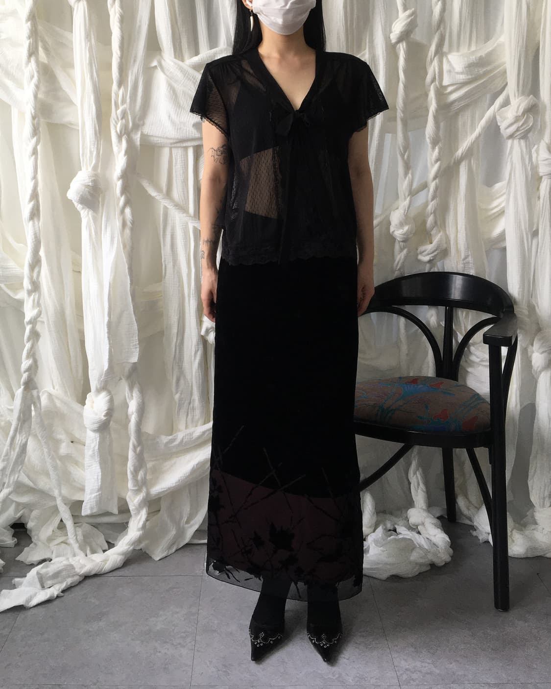 Oriental mood velvet long skirt 상품이미지8