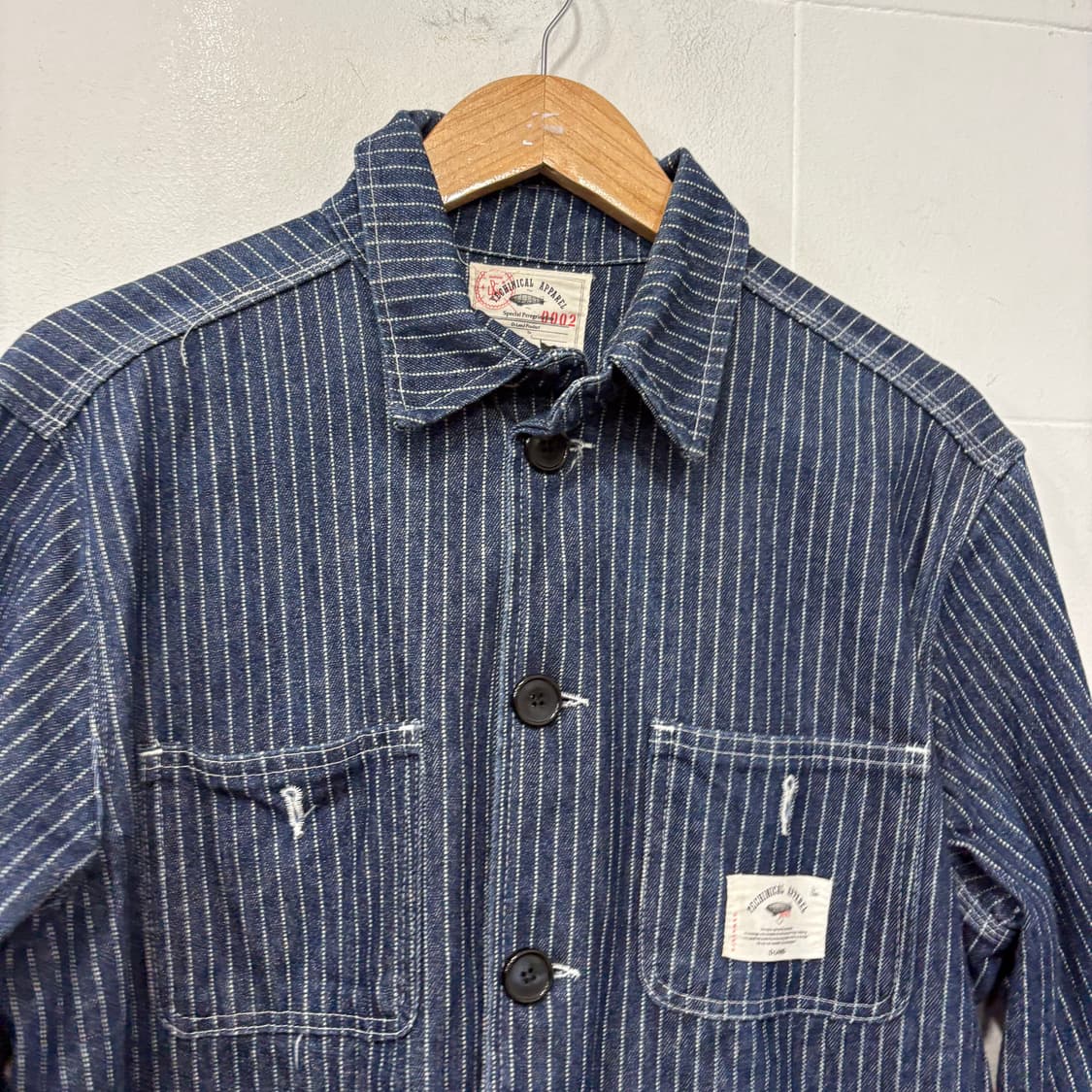 빈티지 데님 스트라이프 워크 자켓 상품이미지2