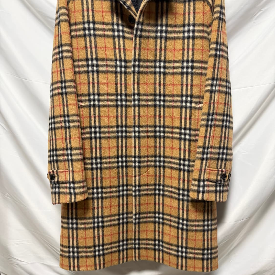 [S+급/52] 버버리 캠든 알파카 체크 코트 상품이미지3