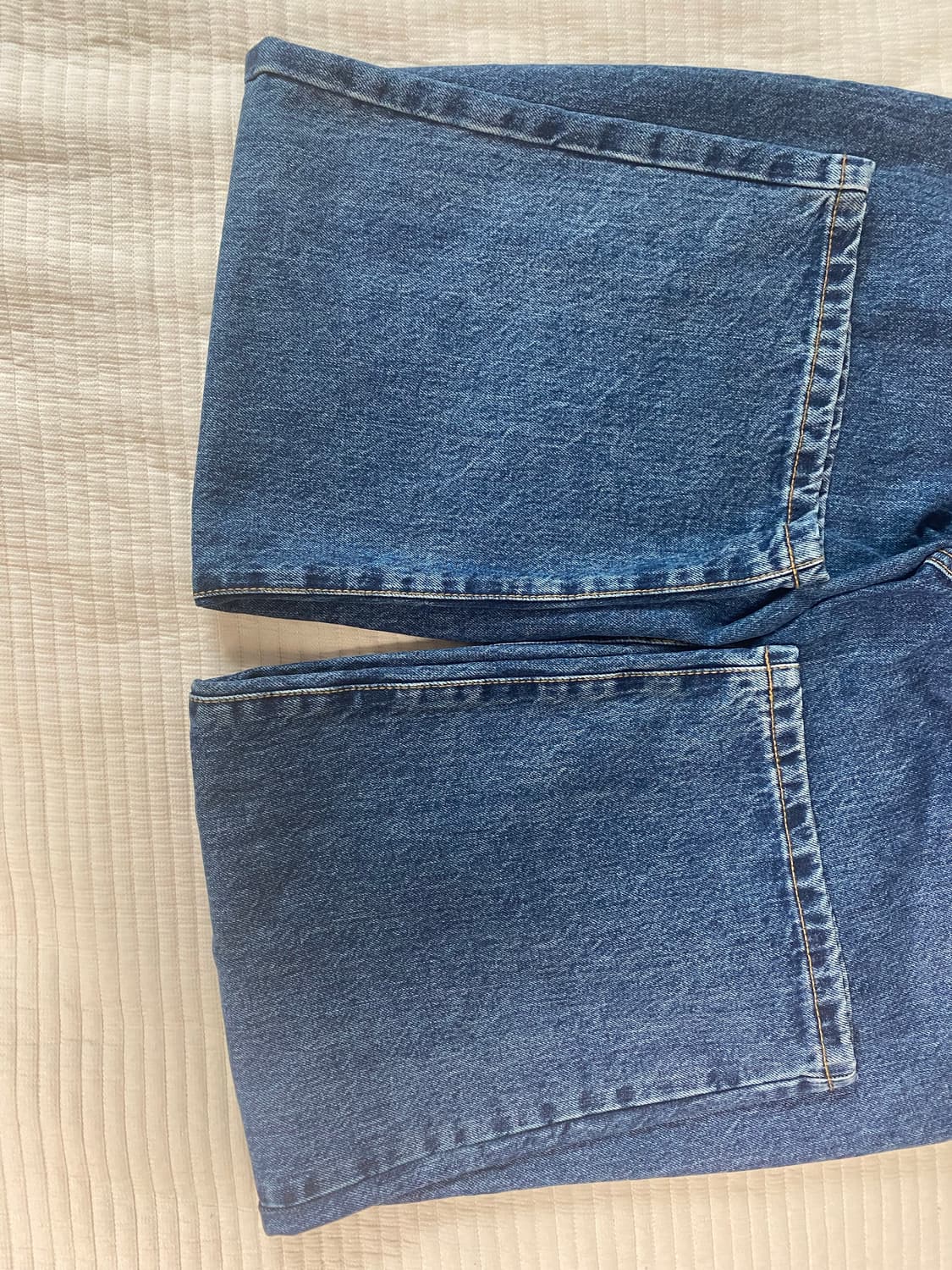 (새상품) 비슬로우 콘밀 딥 원턱 데님 진 medium washed 중청 상품이미지7