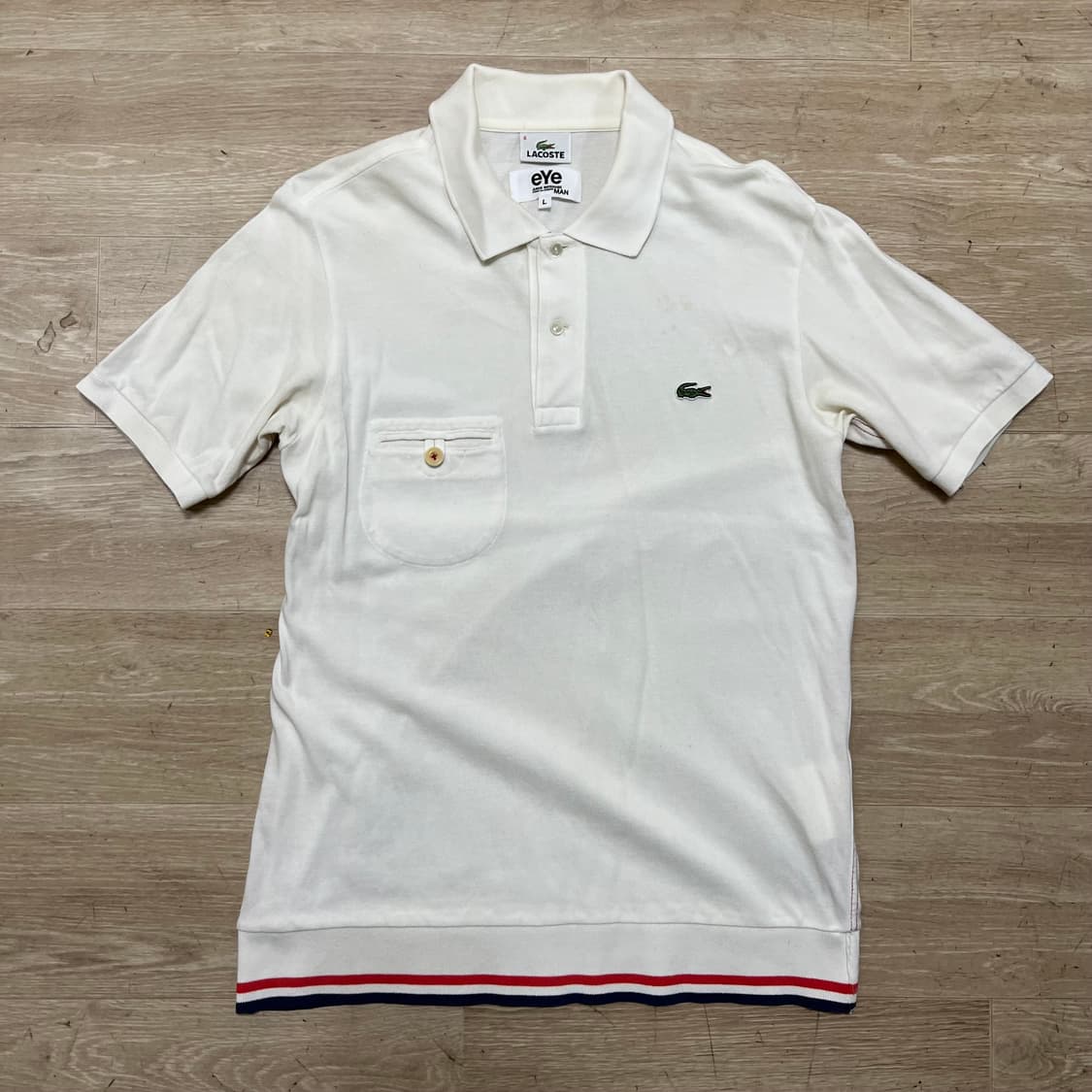 라코스테 X 준야 와타나베 꼼데가르송 반팔 카라티 [화이트] L/100 상품이미지1