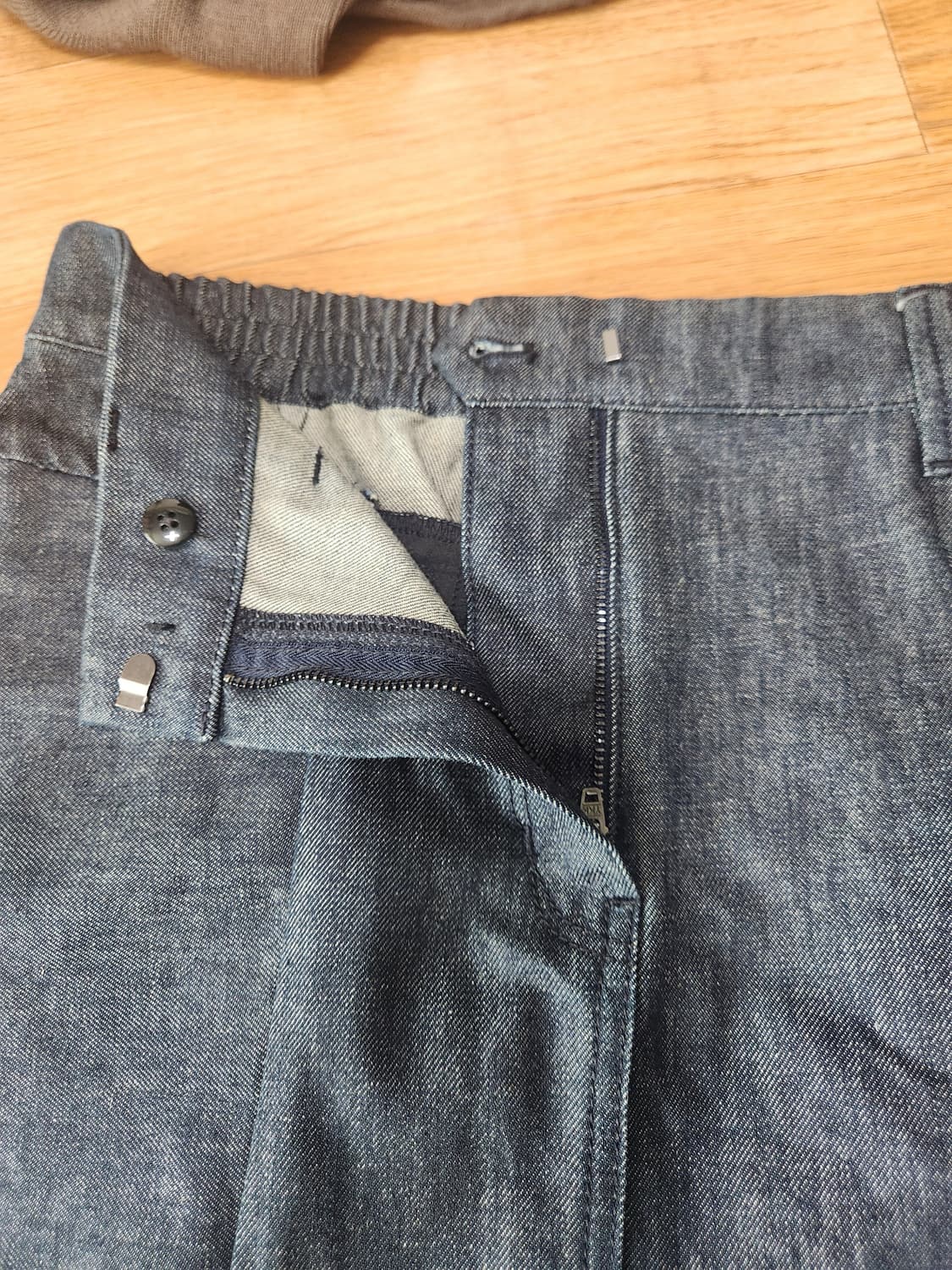 DKNY 청색 데님 롱 스커트 상품이미지4