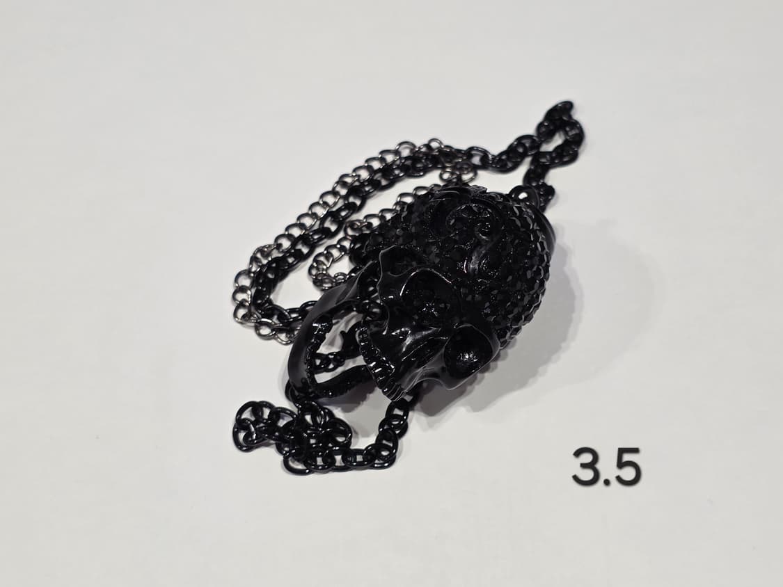 스컬 빈티지 해골 블랙 목걸이 상품이미지1