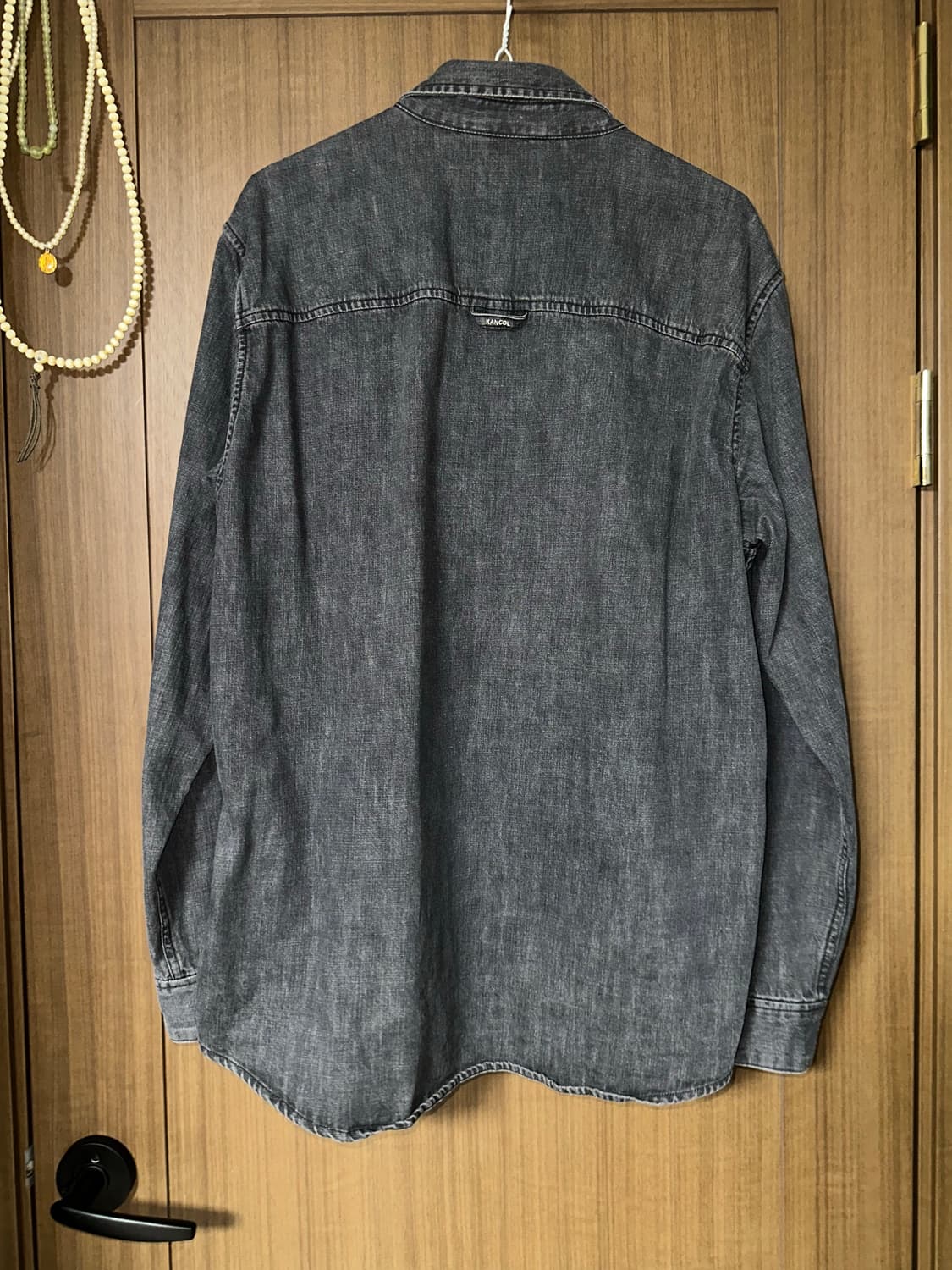 캉골 캠퍼스 흑청 검정 데님 셔츠 7054 상품이미지2