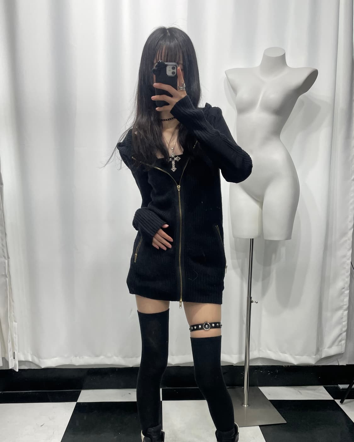 🎸블랙 니트 후디🎸 상품이미지5