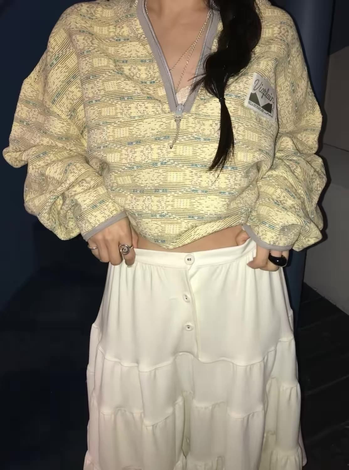 비아플레인 단추 캉캉 스커트 상품이미지2