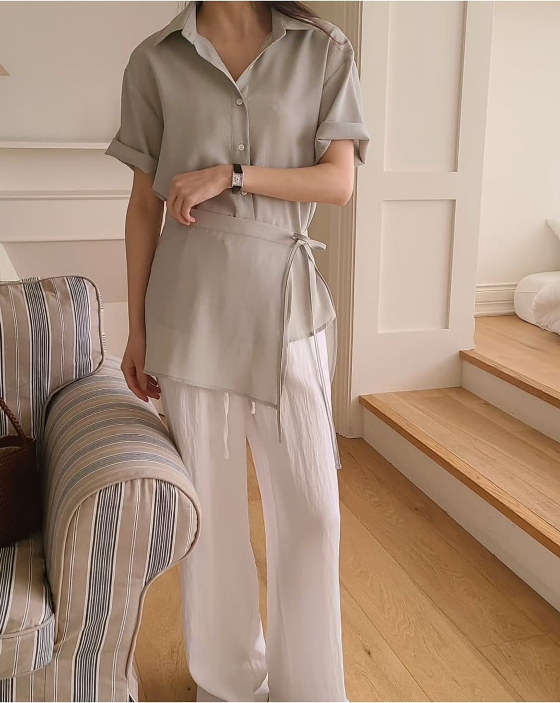 랩스커트 블라우스 상품이미지6