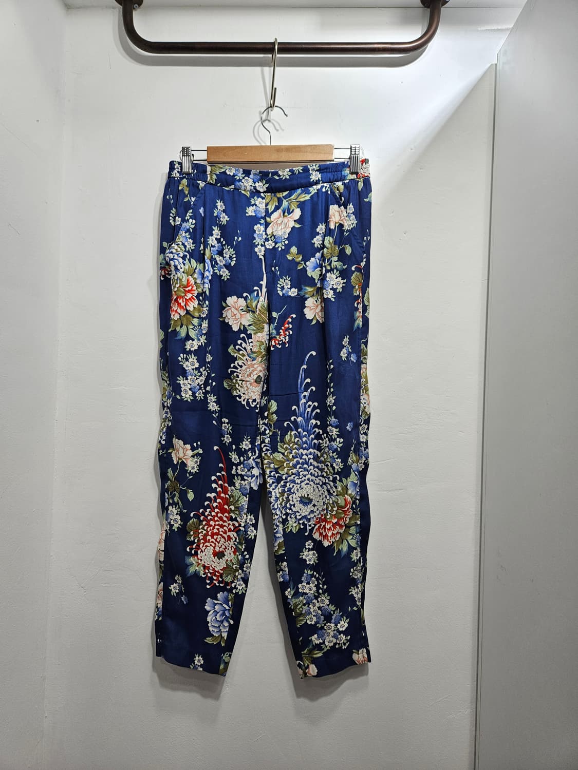 자라(ZARA) 플라워패턴 뒷면밴딩 살랑 바지 상품이미지1