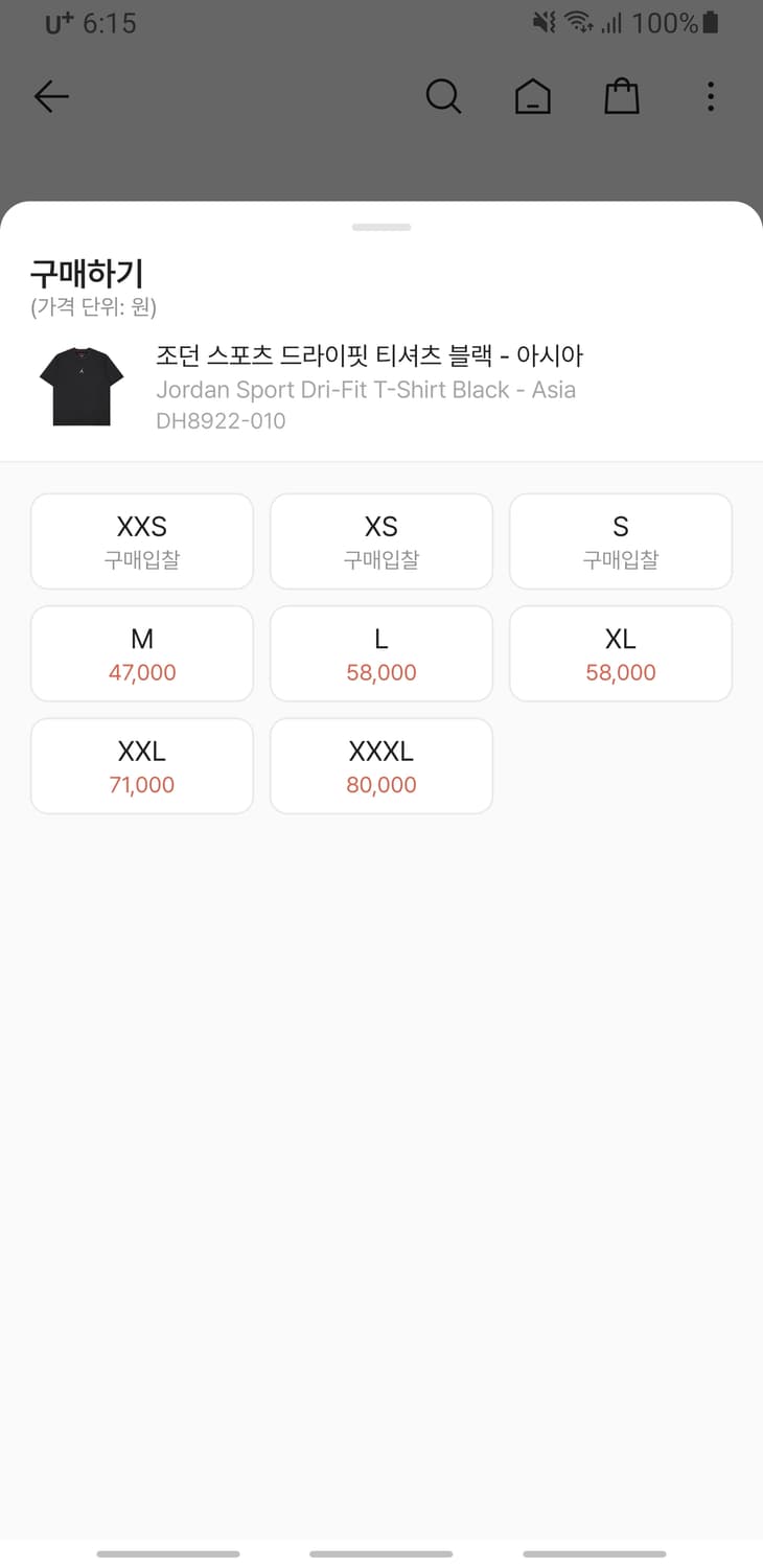 조던 드라이핏 점프맨로고 반팔티 블랙 (L) 상품이미지5