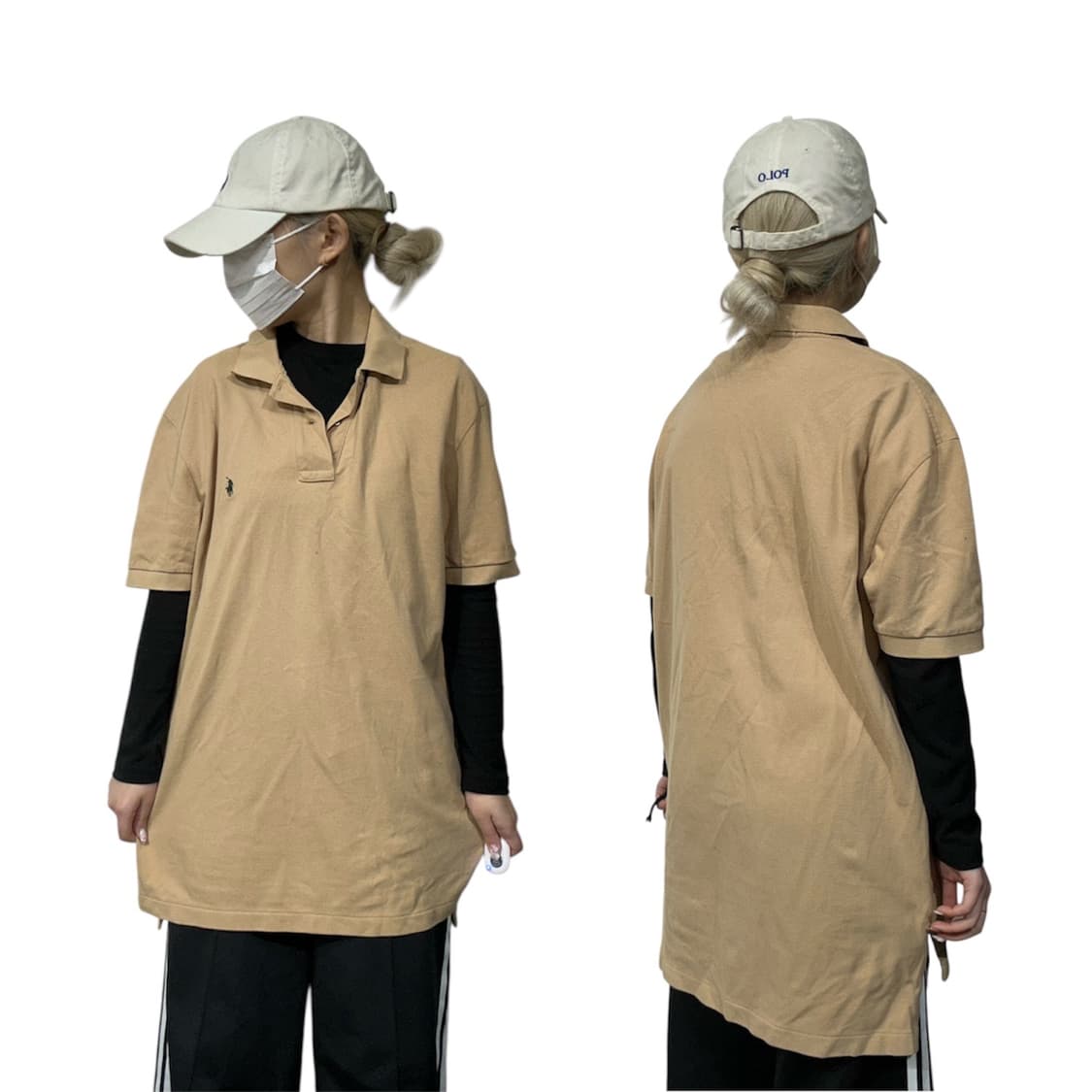 폴로 랄프 로렌 베이지 반팔 피케이티 카라티 M 상품이미지1