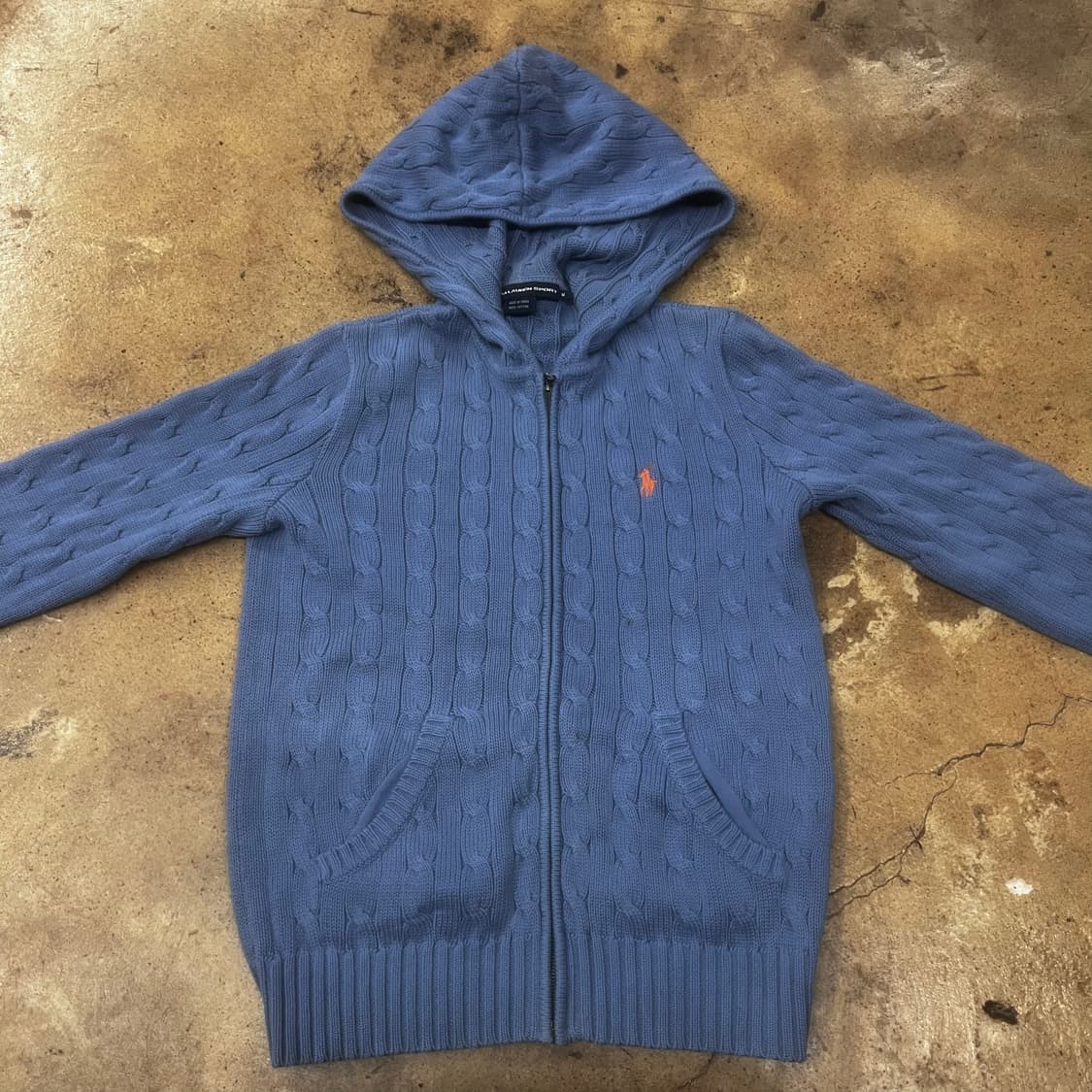 폴로 랄프로렌 스포츠 블루 하늘 니트 후드집업  상품이미지3