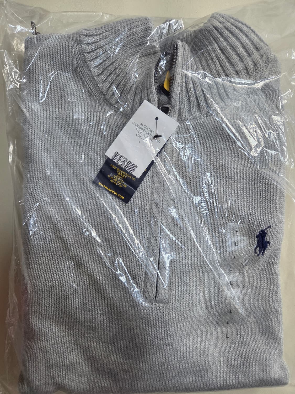 폴로 랄프로렌 남성 쿼터 반집업 스웨터 L 상품이미지3