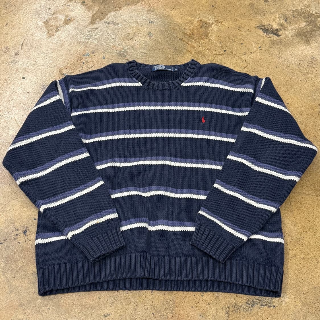 [정품/XL] 폴로 랄프로렌 스트라이프 니트 네이비 b15 상품이미지2