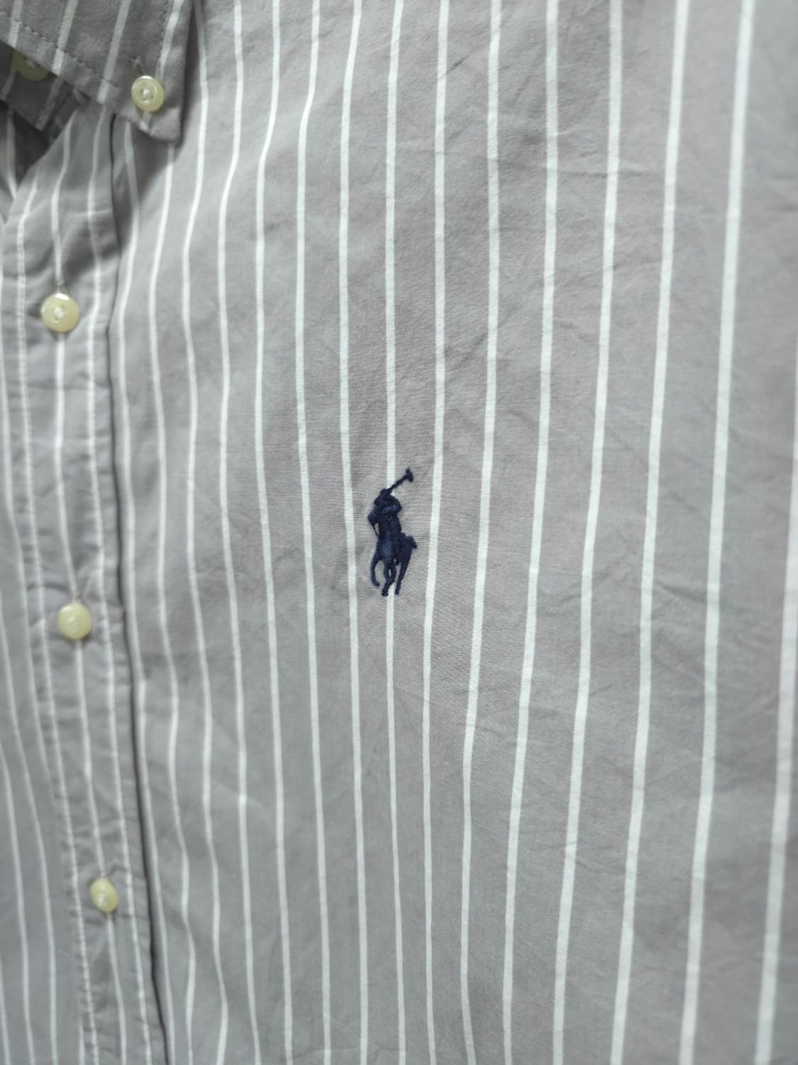 폴로 랄프로렌 커스텀핏 그레이 스트라이프 셔츠 (L) 상품이미지3