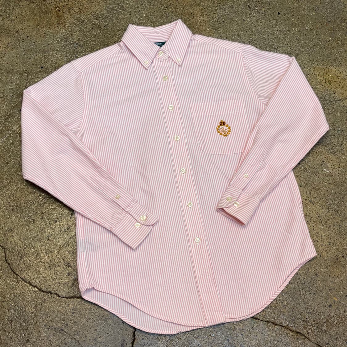 00s 미국 빈티지 폴로랄프로렌 핑크 스트라이프 옥스포드 셔츠 상품이미지1