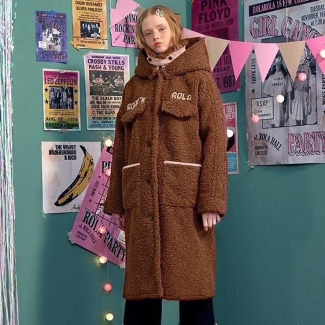 로라로라rolarola 뽀글이 부클 후드 롱 코트 상품이미지2