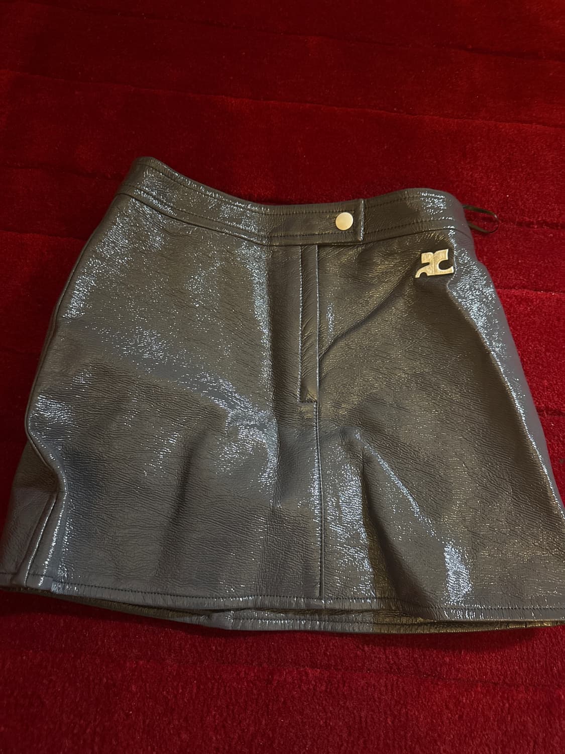 (새상품) 꾸레쥬 로고 스거트 그레이  상품이미지1