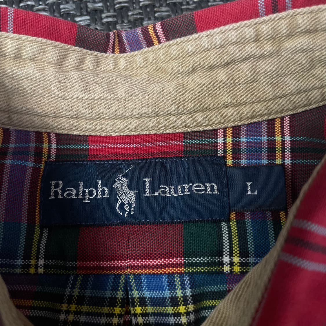 폴로랄프로렌 레드 그린 멀티 체크 긴팔 셔츠 L 상품이미지4