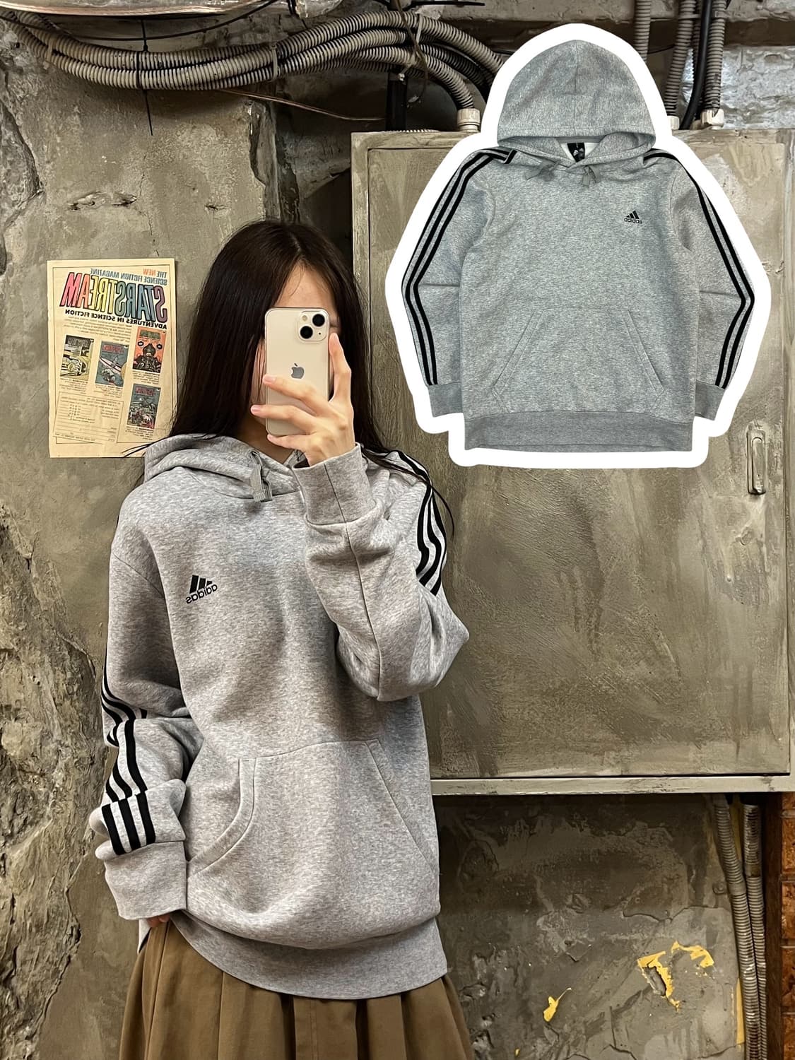 아디다스 후드티 그레이 2XL #csz439 상품이미지1