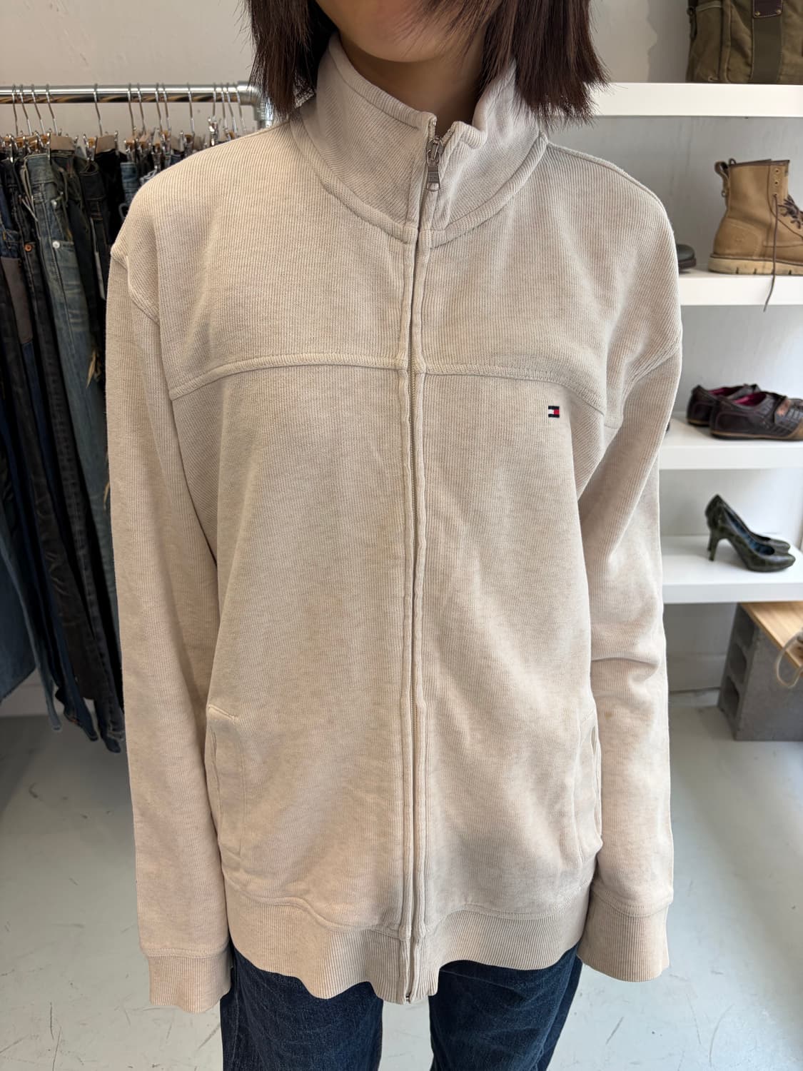 Tommy Hilfiger 아이보리 집업 스웨트 자켓  상품이미지1