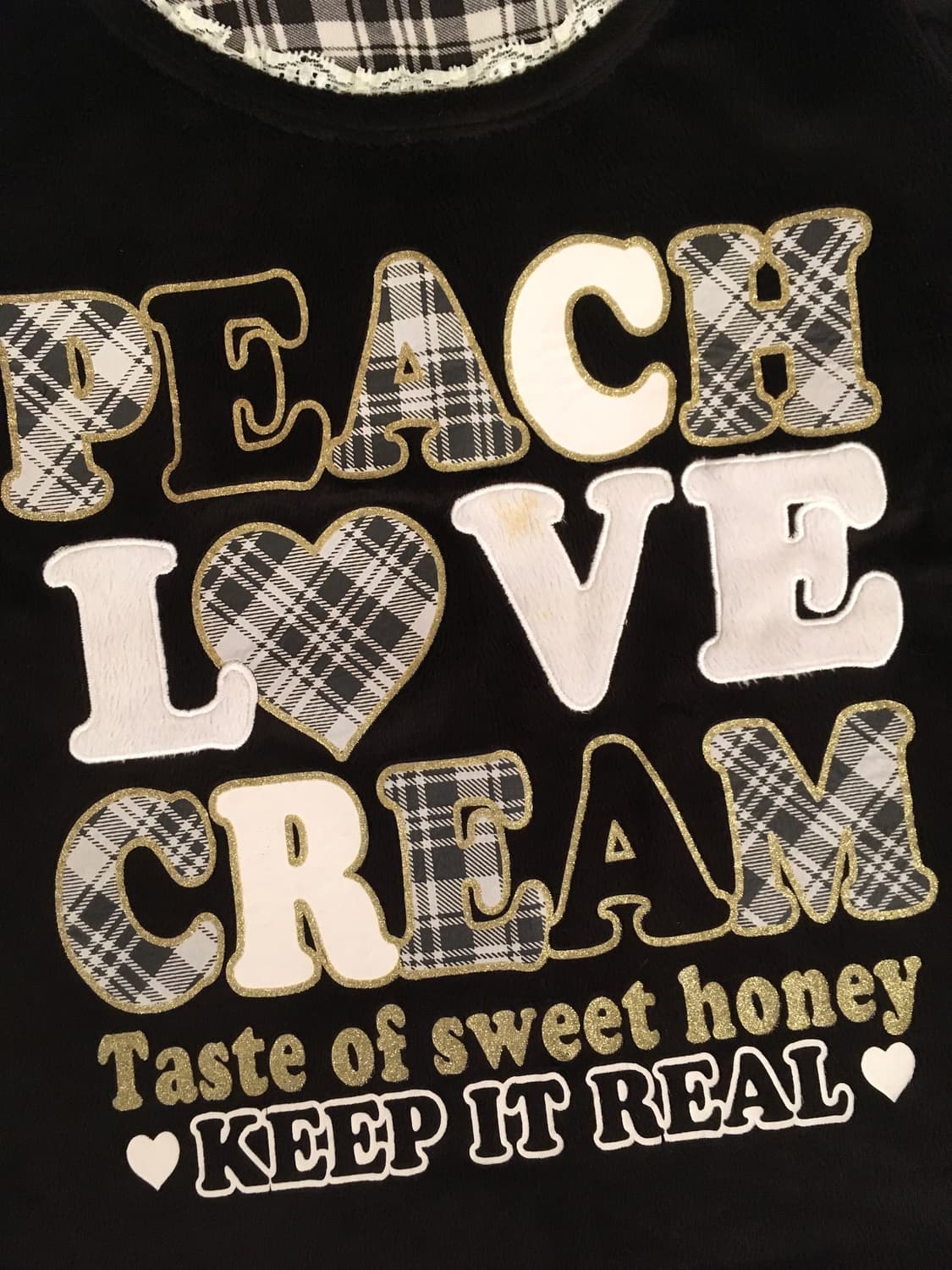 헤이세이 블랙벨벳 그레이체크 레이어드 롱슬리브 탑 티셔츠 갸루 조지후쿠 상품이미지6