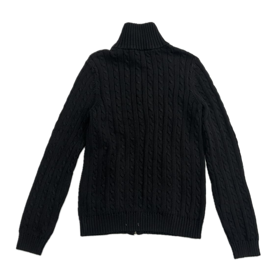 로렌랄프로렌금장 블랙 꽈배기 니트 집업 빈티지 슬림 나나깔 펑크 쇠맛 상품이미지3