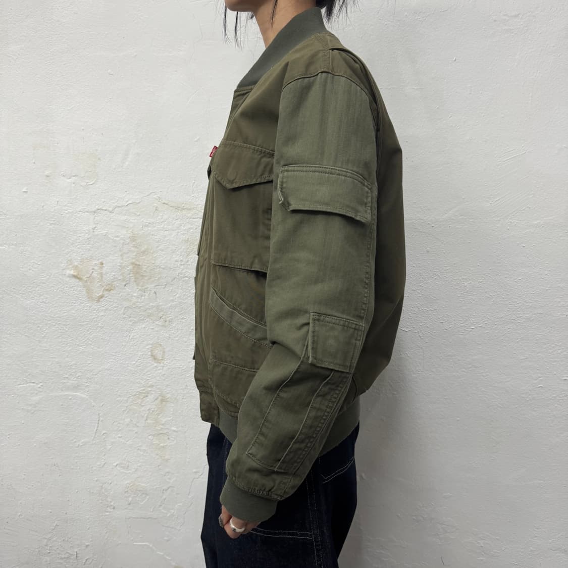 리바이스 브라운 올리브컬러 도킹 패치 워크 코튼 밀리터리 플라이트 자켓 상품이미지2