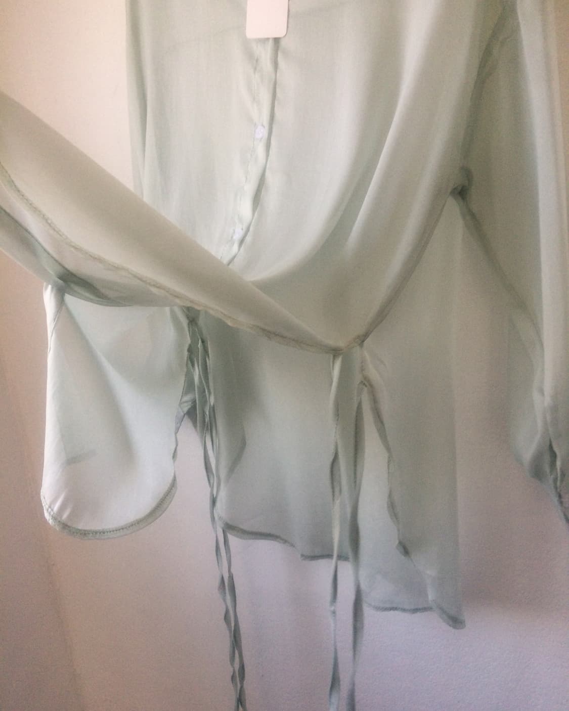 Side tied point see through shirt 상품이미지4