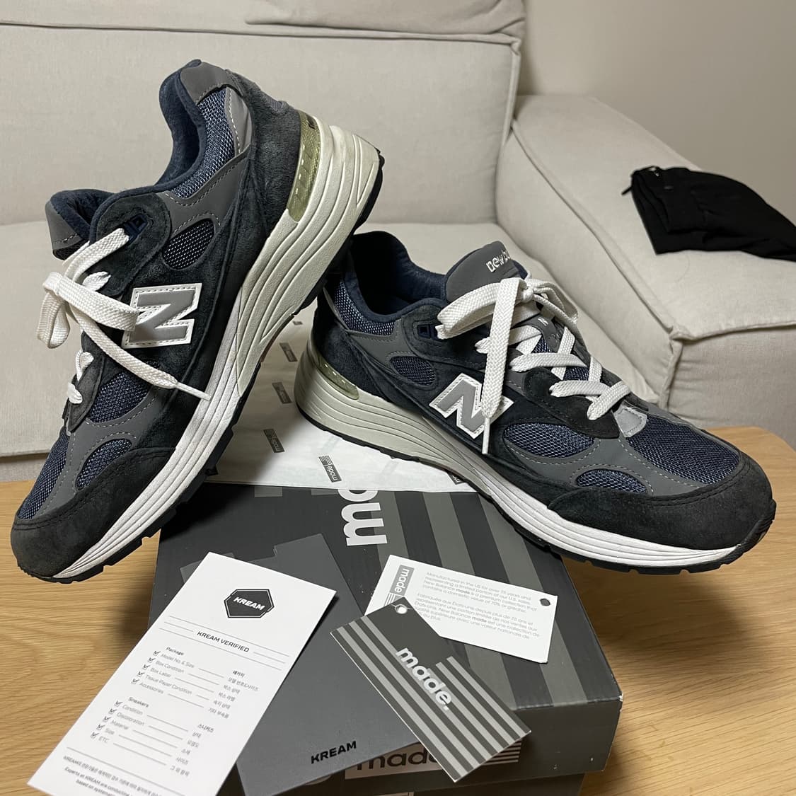 뉴발란스992 메이드인 USA 네이비 D스탠다드(M992GG)/270 상품이미지3
