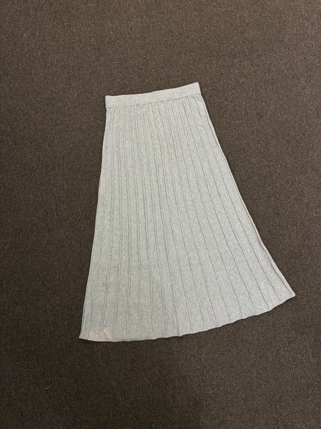 M)Japanese vintage 여성 플리츠 니트 롱 스커트 상품이미지2