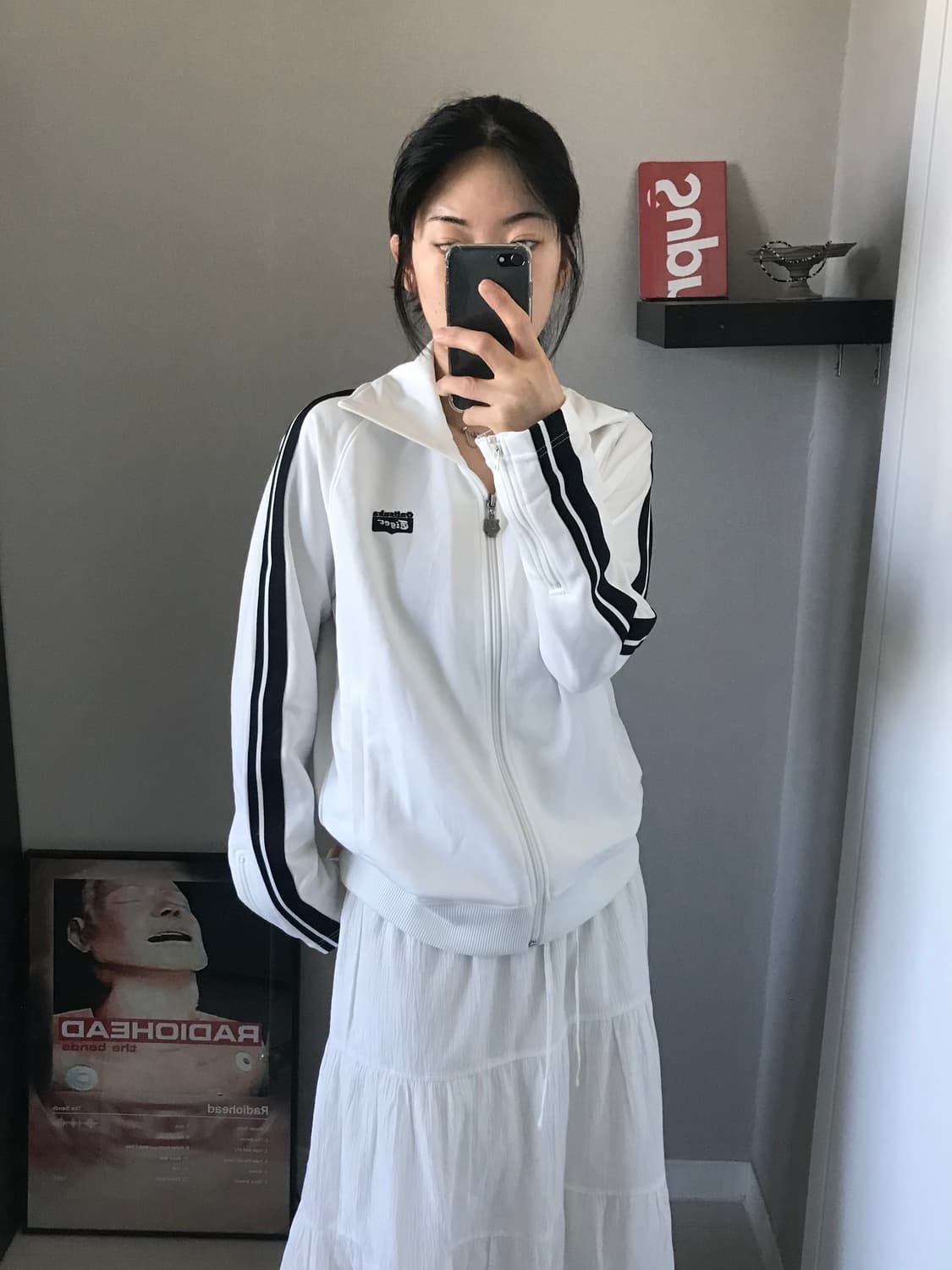 오니츠카 타이거 일본라인 사이드라인 화이트 트랙탑 져지 상품이미지2