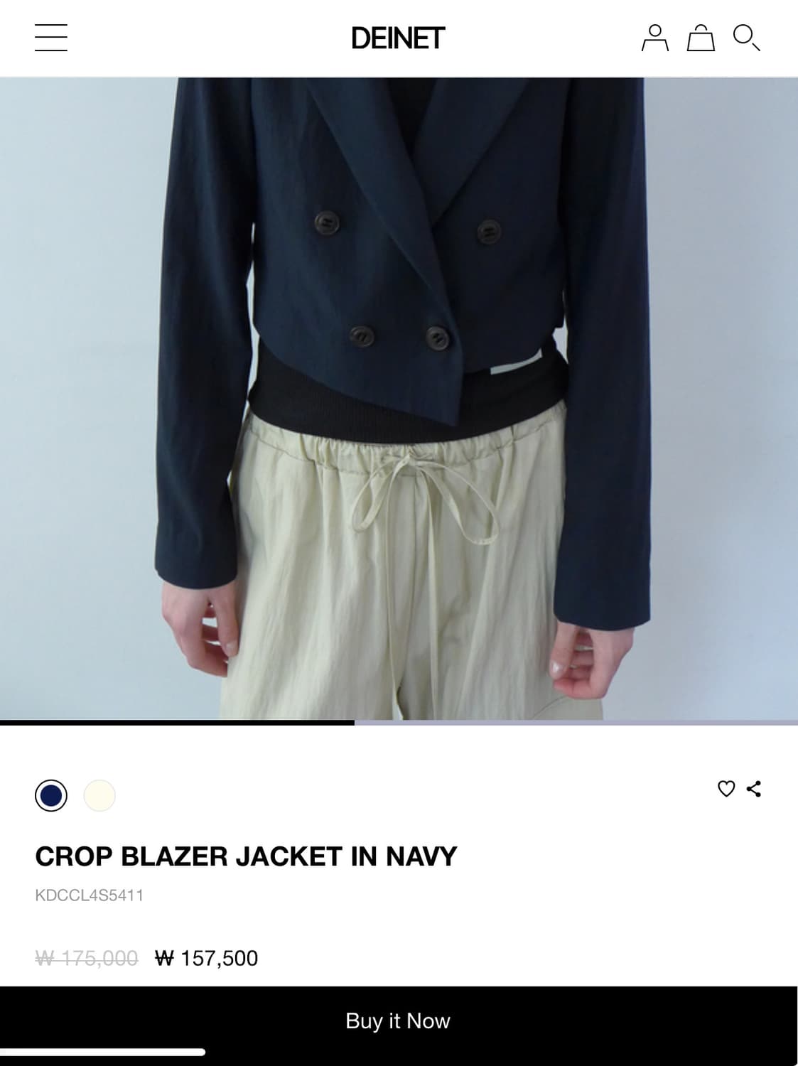 다이닛 크롭 블레이저 네이비 상품이미지3