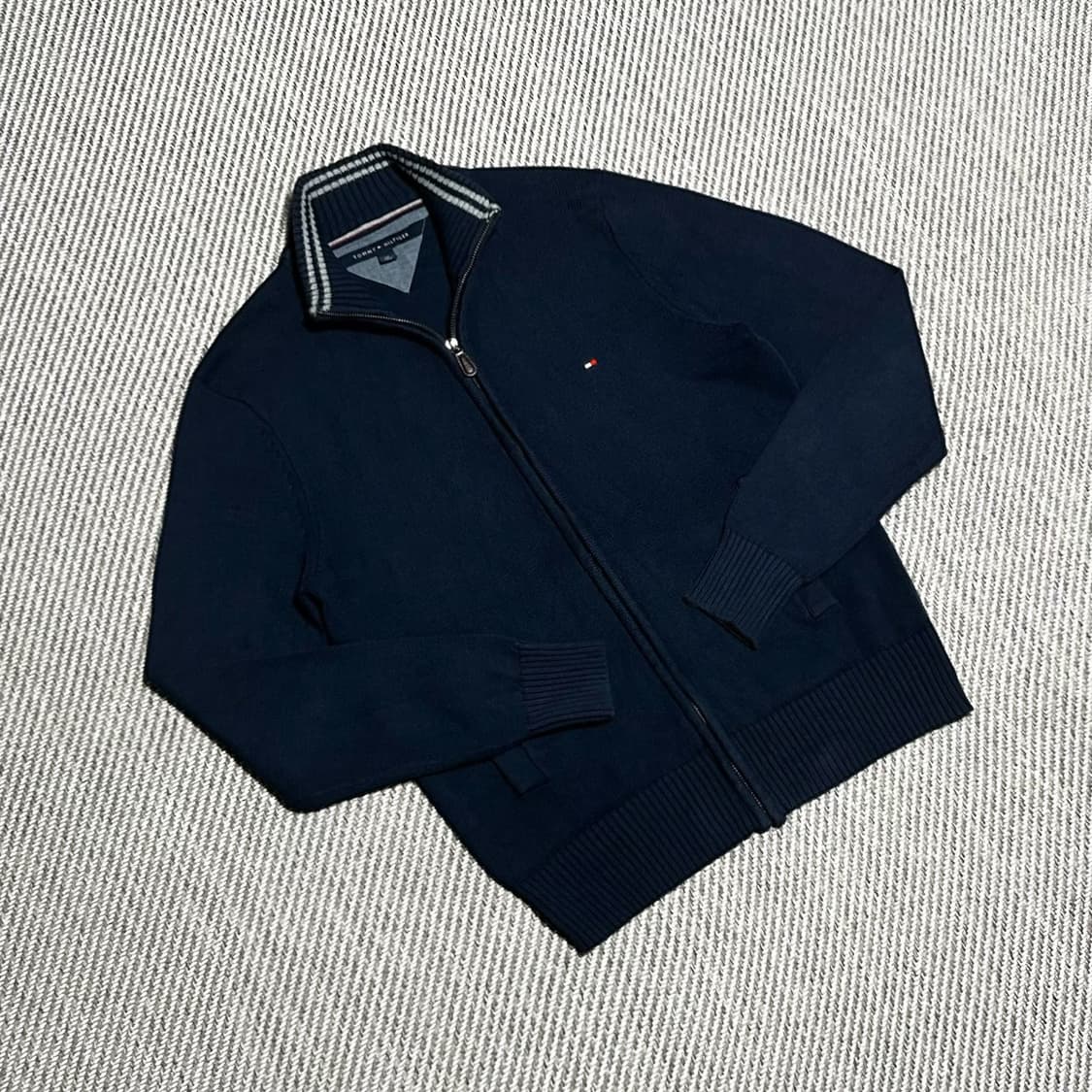 [M] Tommy 타미힐피거 네이비 코튼 집업 니트 상품이미지2