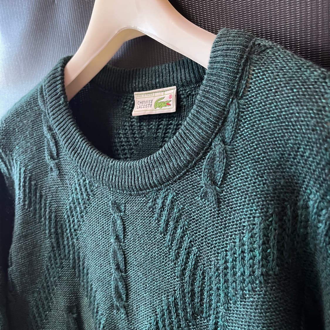 70s 라코스테 프랑스 메이드 케이블 니트  상품이미지3
