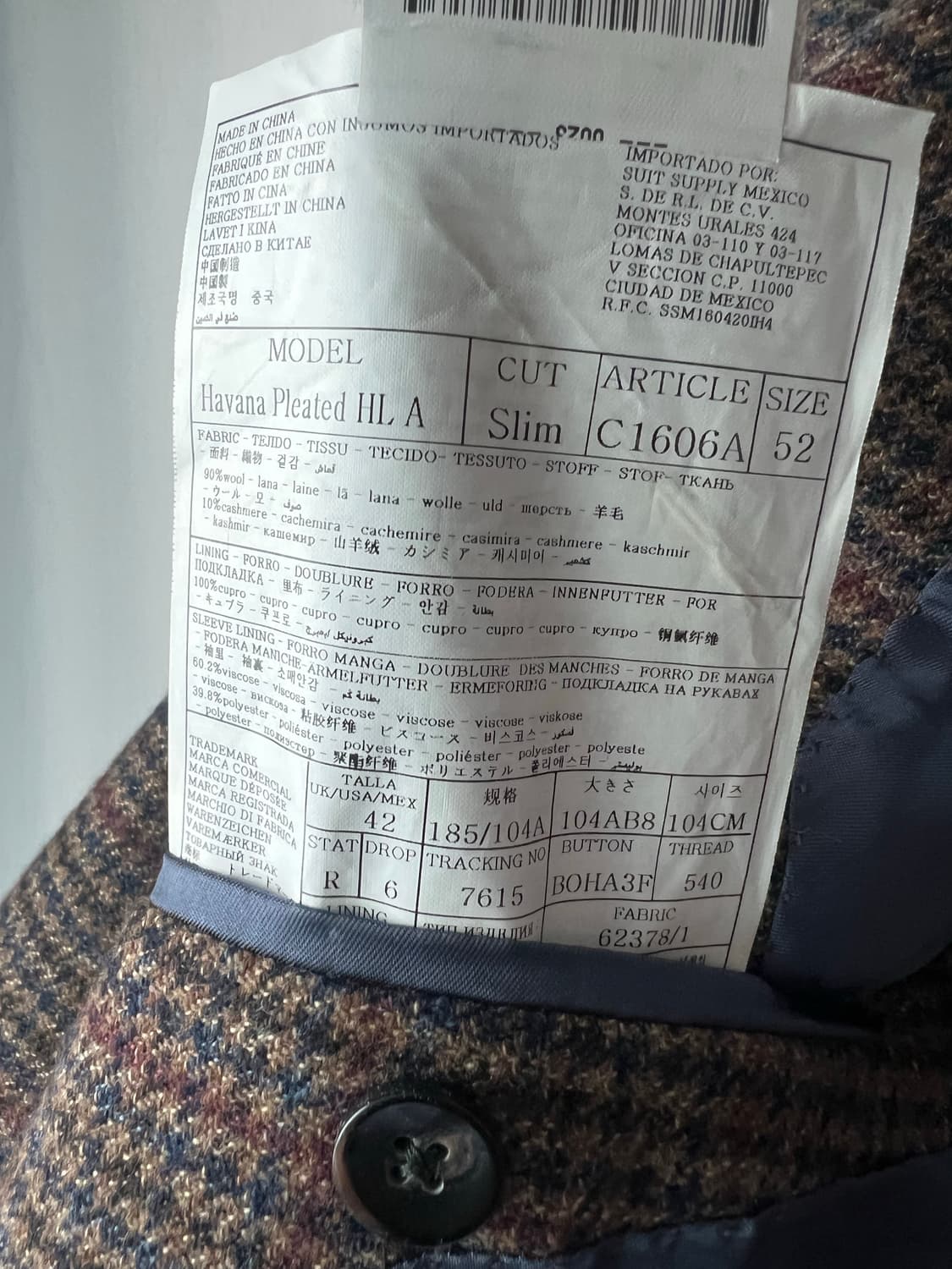 수트서플라이 캐시미어 하운드 투스 자켓 상품이미지7