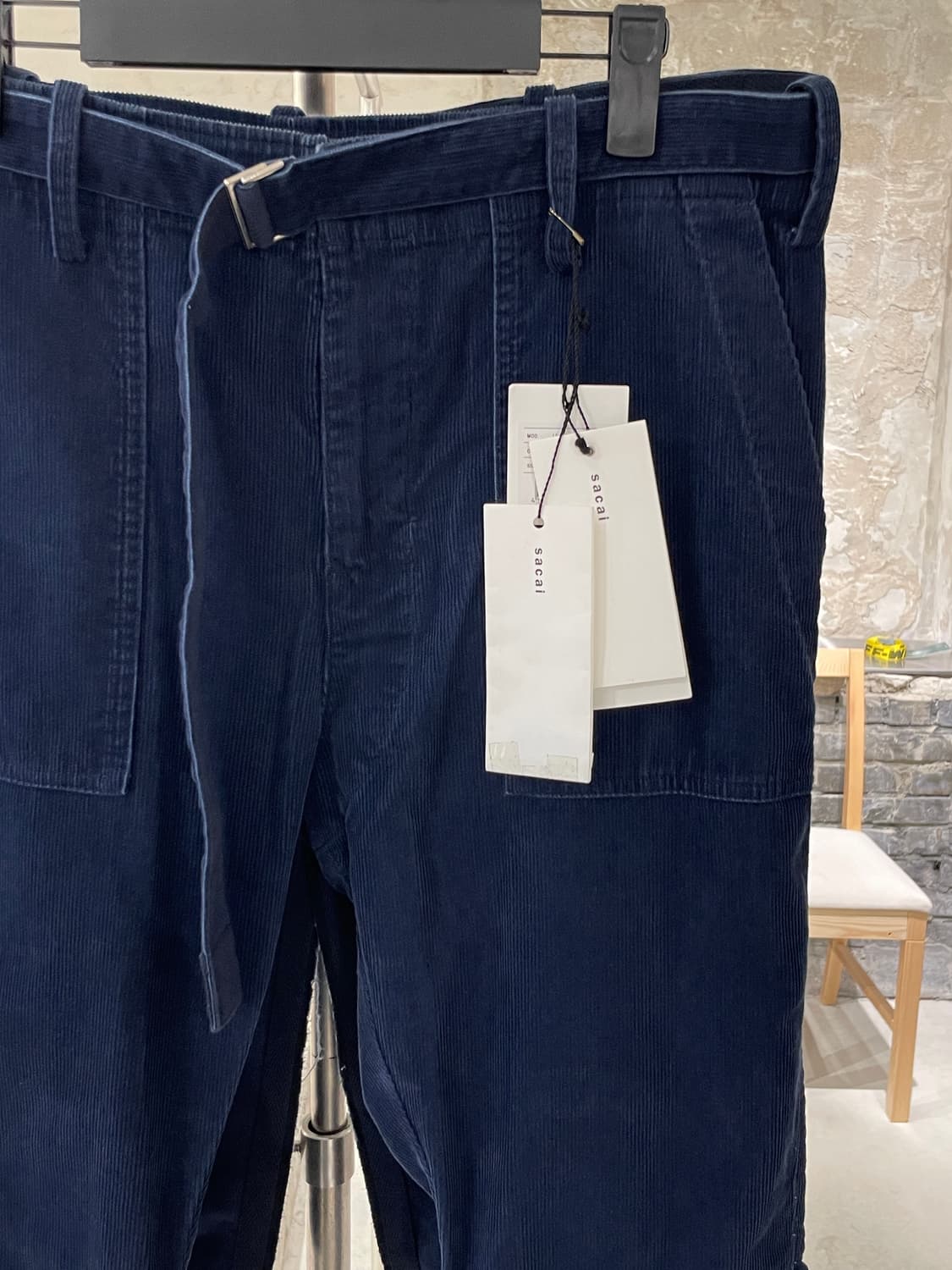 사카이 19A/W 네이비 아프론 코듀로이 팬츠 상품이미지3