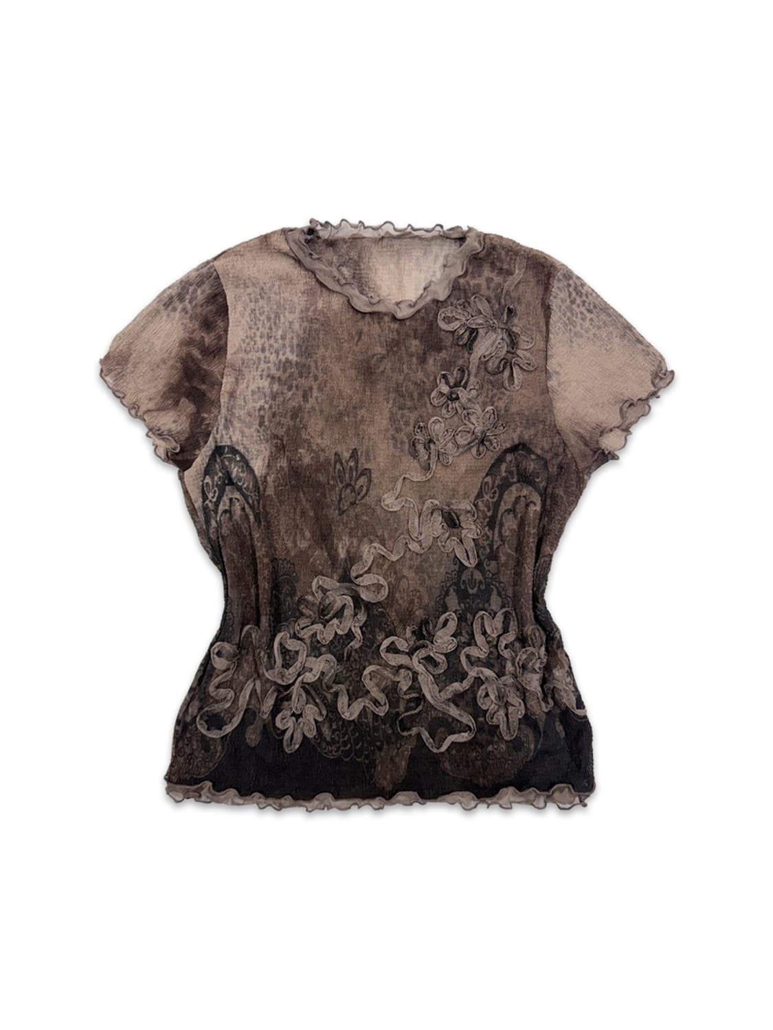 빈티지 오리엔탈 시스루 레이어드티 상품이미지1