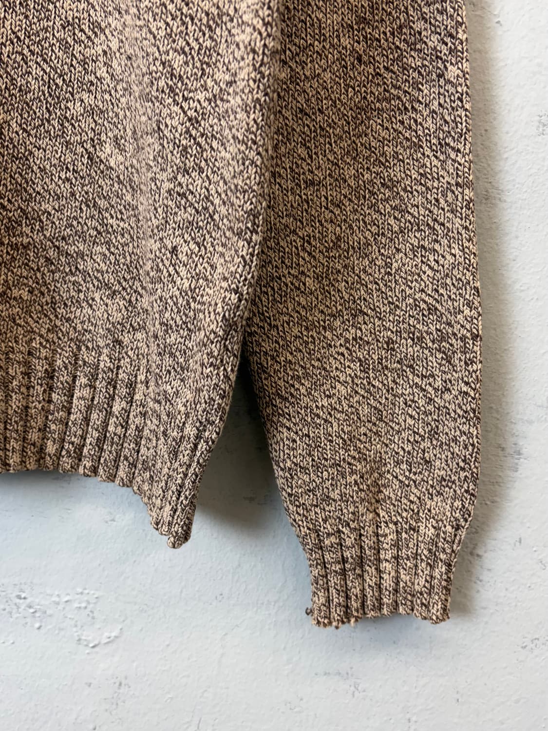 폴로랄프로렌 빈티지 리사이클 코튼 브라운 반집업 니트 상품이미지3