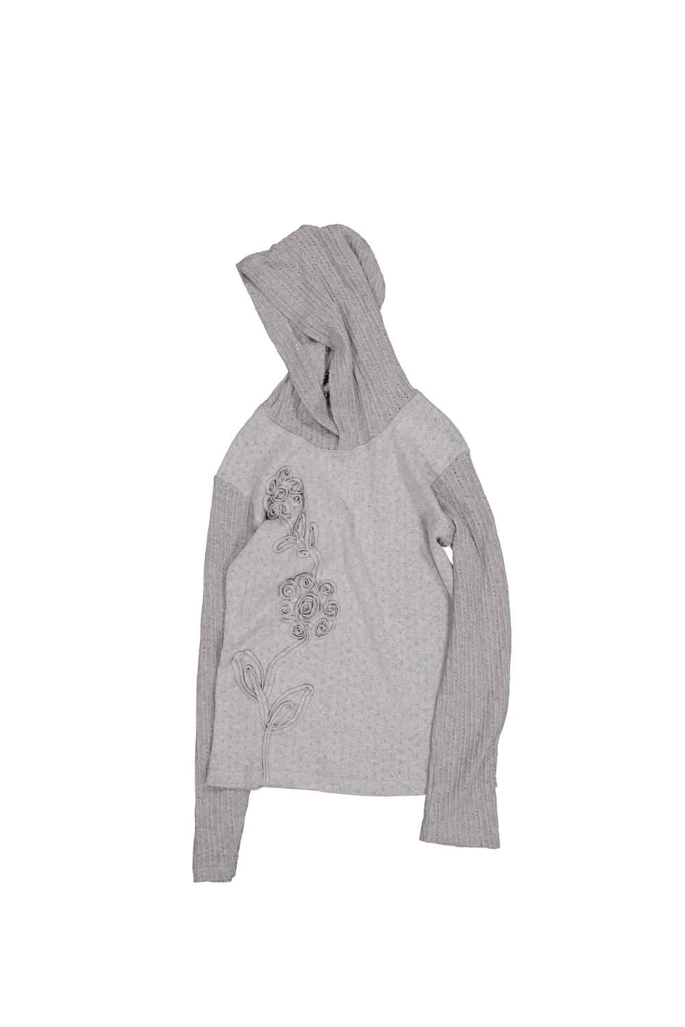 영마일웨어 flower knit slim hoodie_ grey 상품이미지1
