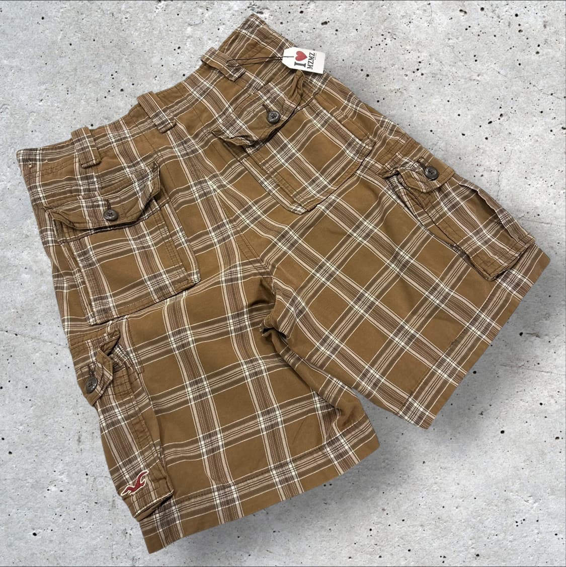 [30] 홀리스터 체크 카고 반바지 브라운 상품이미지2