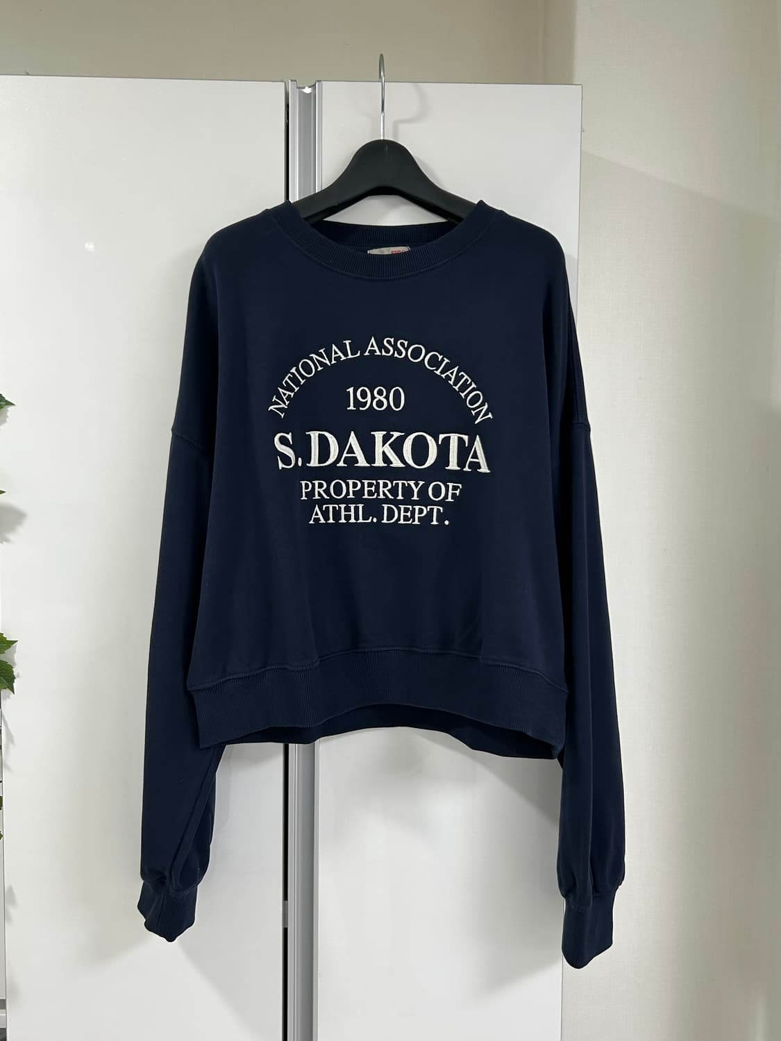 SPAO 스파오 자수 레터링 스웨트셔츠 맨투맨 네이비 상품이미지1