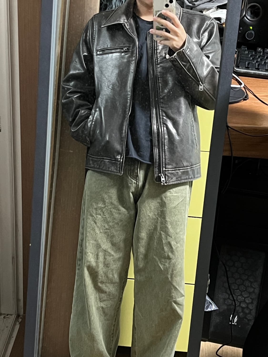 빈티지 리바이스 싱글 레더 자켓 상품이미지2