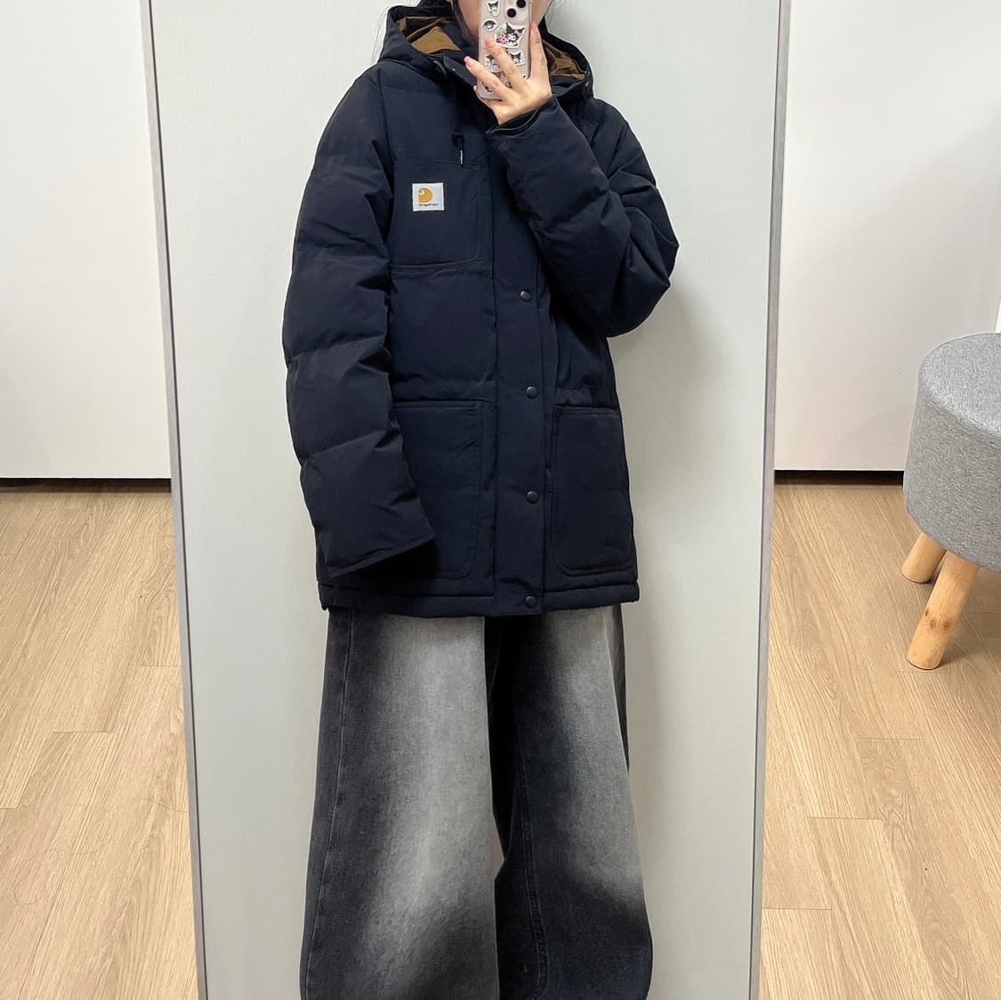 칼하트 WIP 알파인 코트 블랙 패딩 자켓 상품이미지1