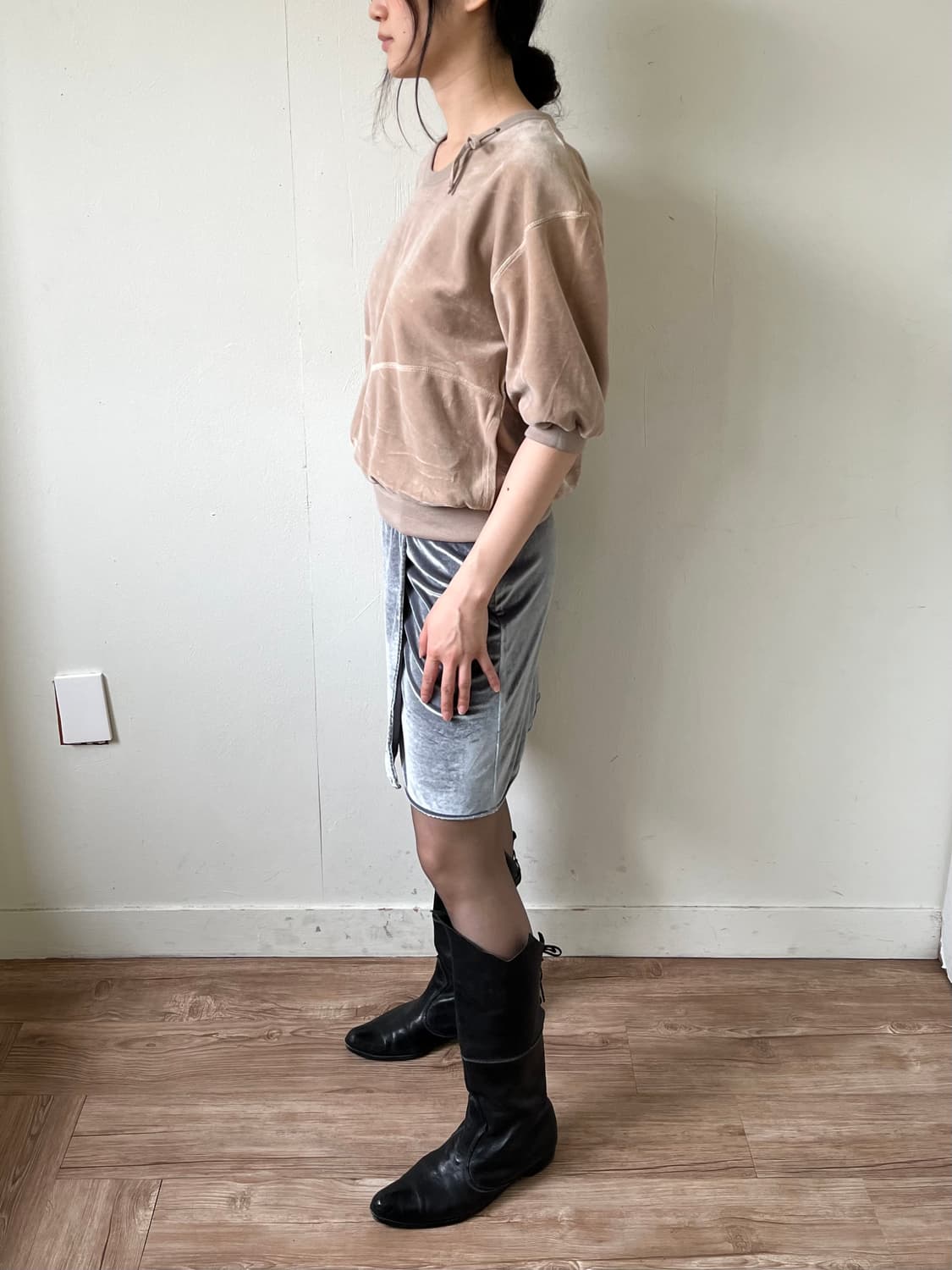 TRANS CONTINENTS 벨벳 랩 스커트 상품이미지9