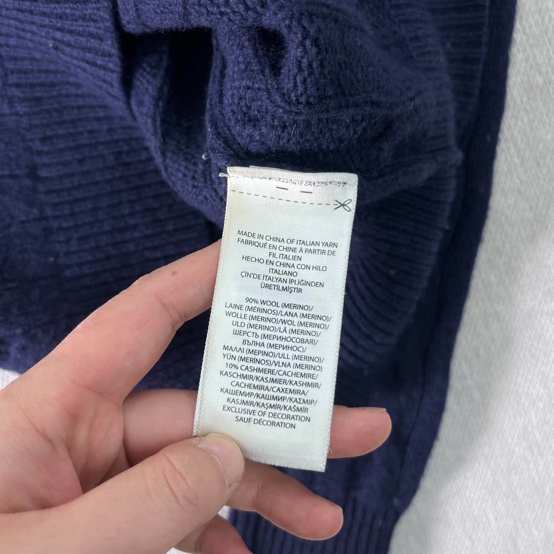 W 95 폴로랄프로렌 캐시미어 울 꽈배기 브이넥 니트 상품이미지5