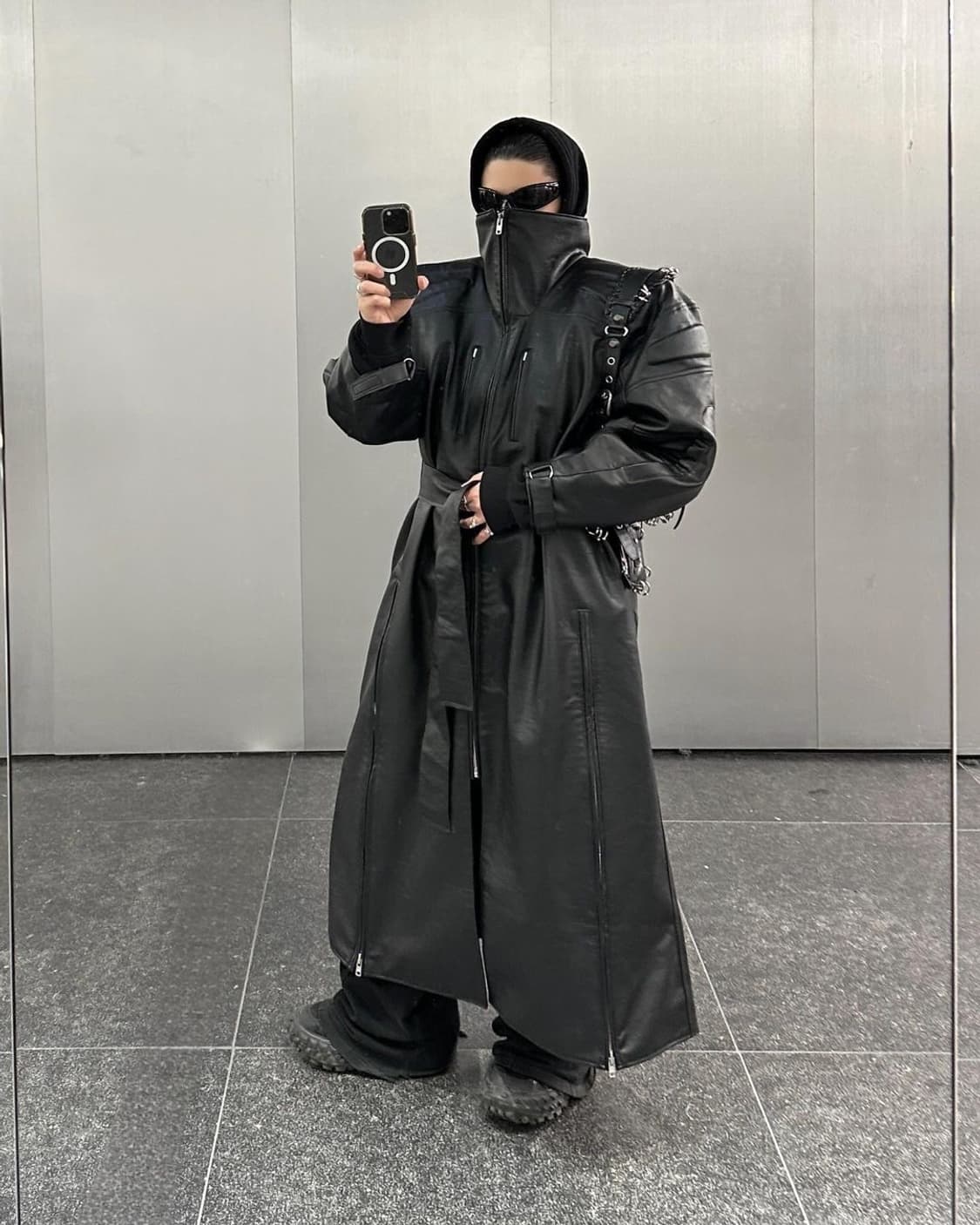 khy Faux Leather Trench coat 상품이미지3