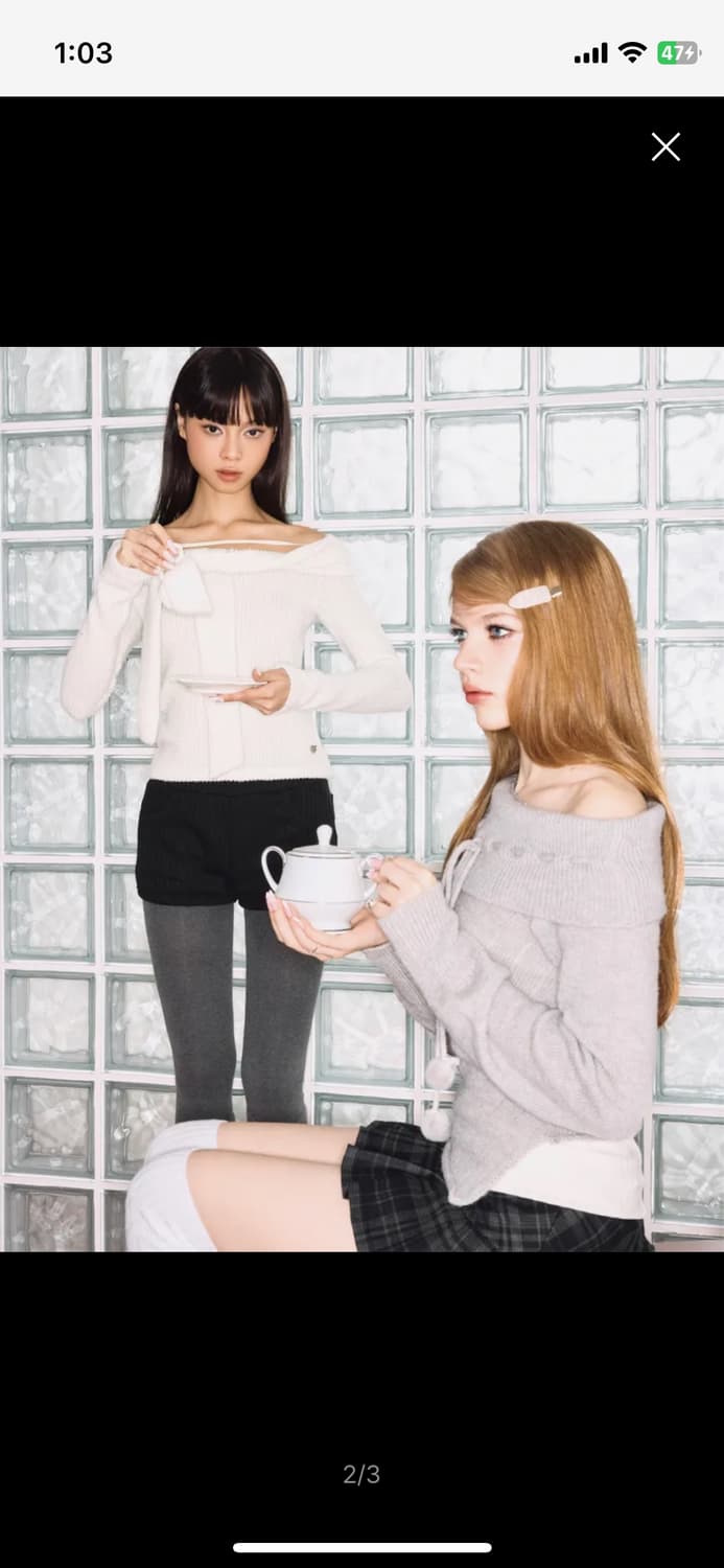 포어링 오프숄더 니트 상품이미지1