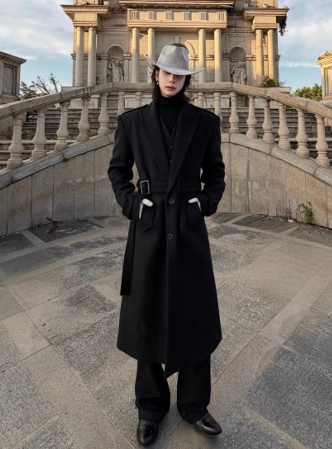 발리톤 / 패딩 숄더 버클 울 코트 / L ( 105) 상품이미지3