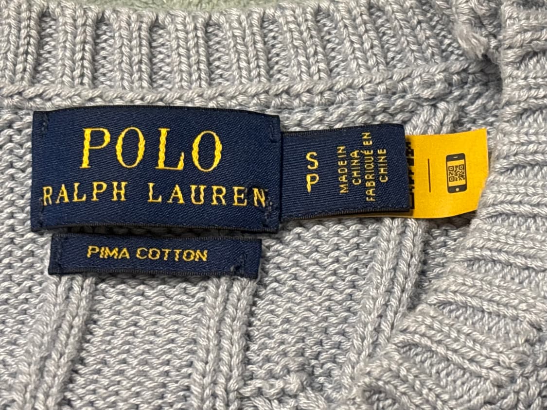 폴로 랄프로렌 케이블 반팔 소라색 니트 상품이미지3