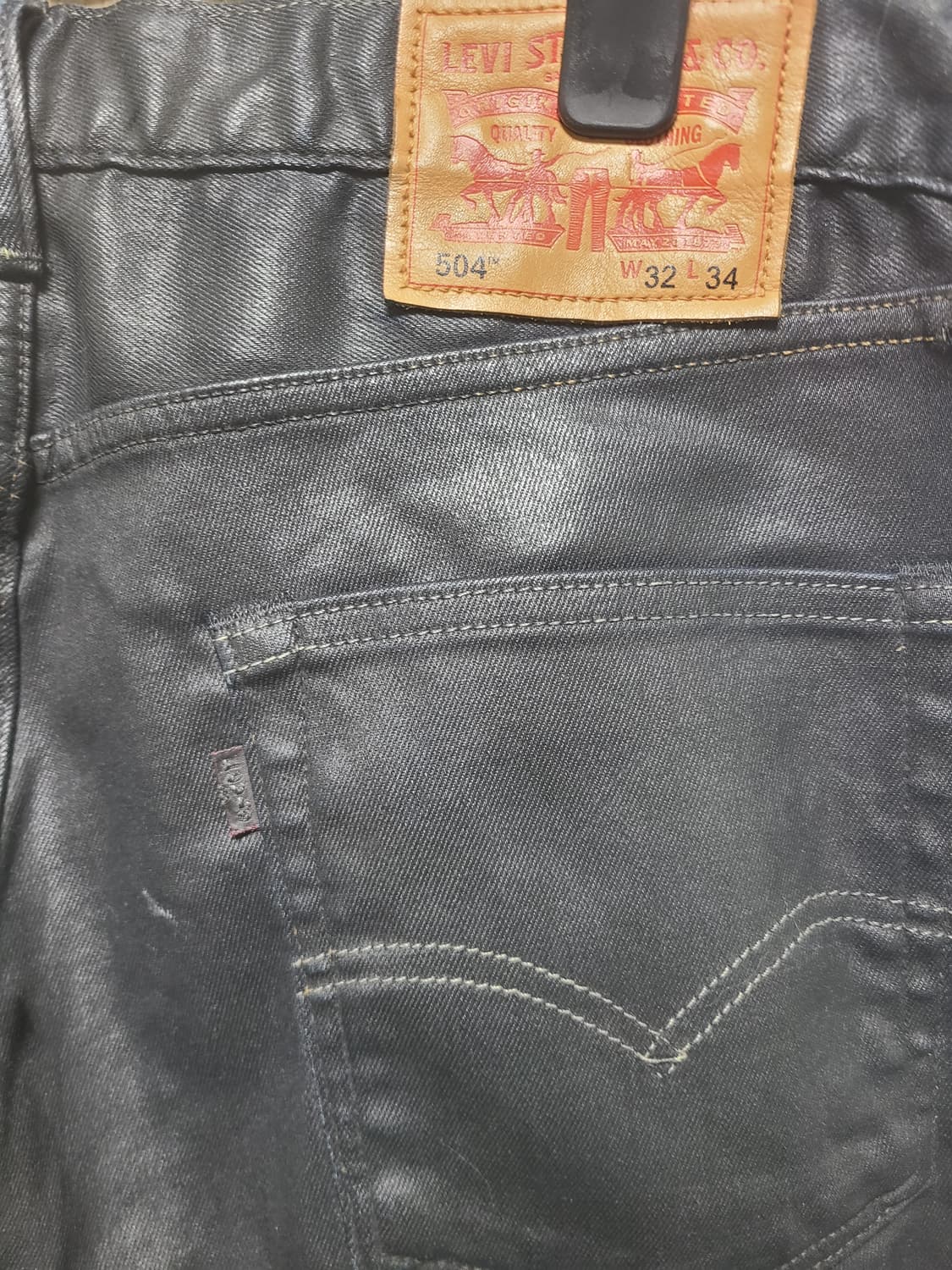 리바이스 블랙 코팅 데님 바지 33~34인치 상품이미지3